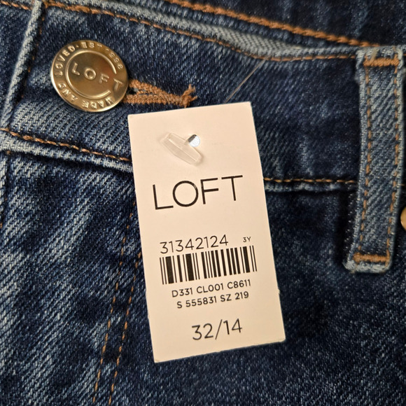 LOFT Dark Wash Classic High Waisted Stretch Classic Ankle Skinny Jeans Size 32 - Picture 4 of 9